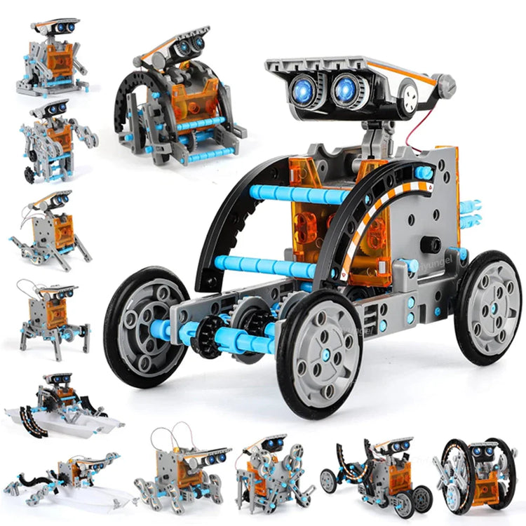 AI solar robot STEM kit for kids with 13 build options