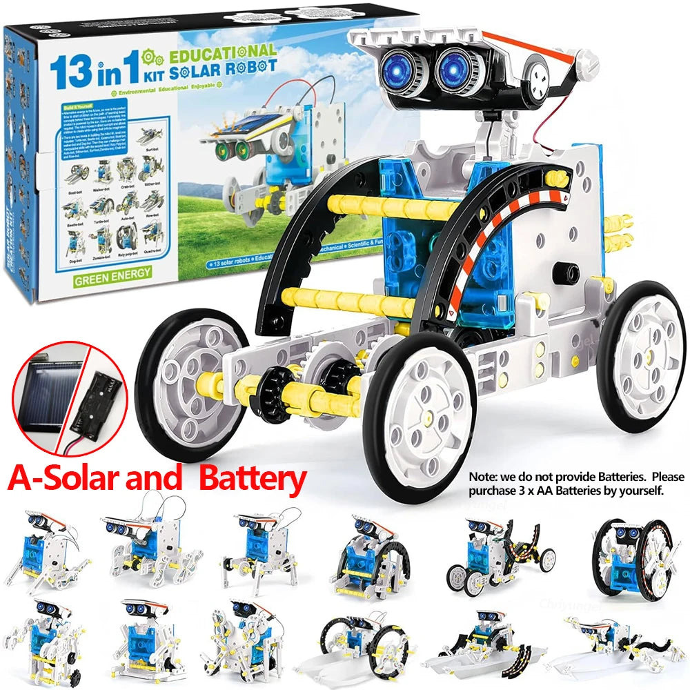 13-in-1 AI Solar Robot STEM Kit – Learn Coding Logic Through Play