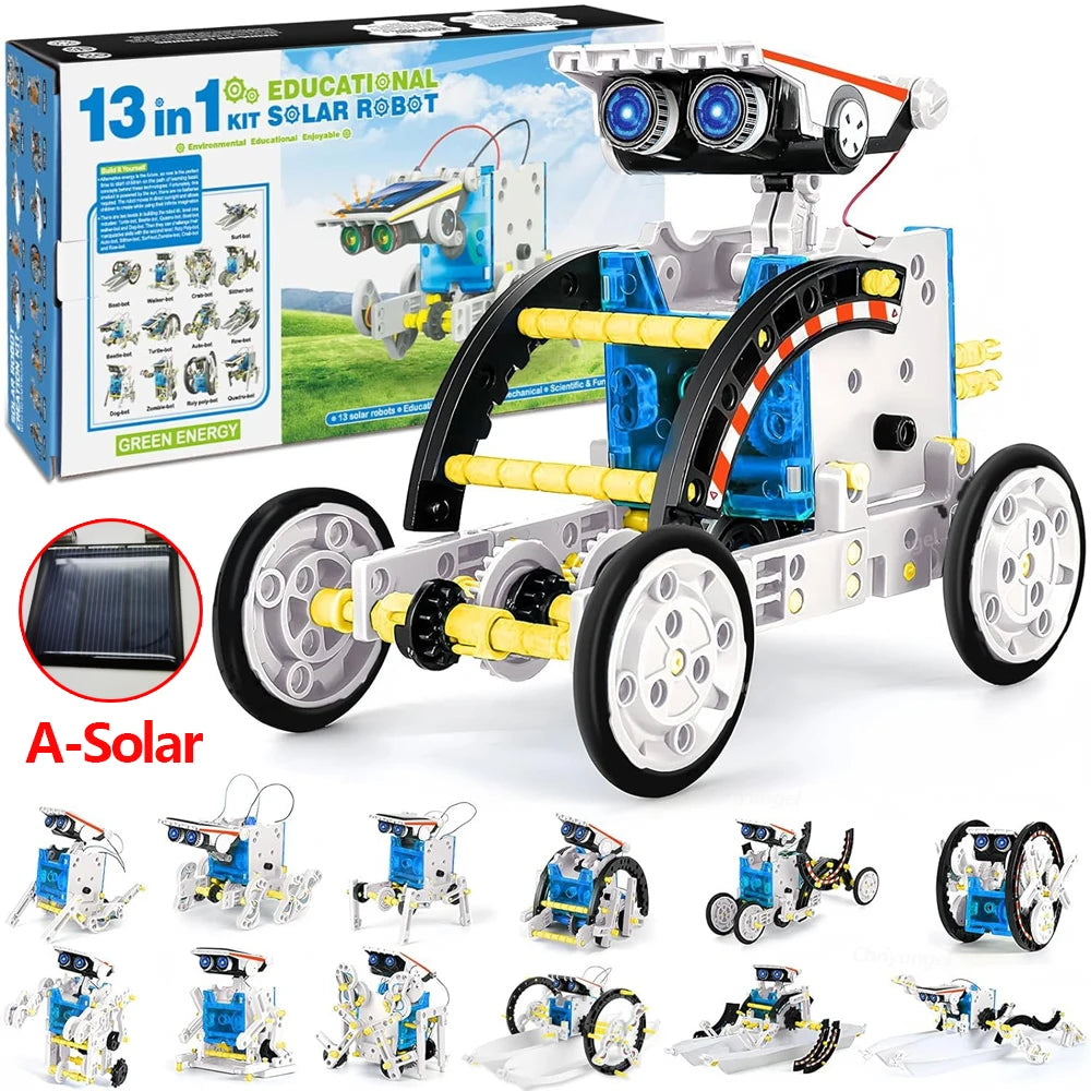 13-in-1 AI Solar Robot STEM Kit – Learn Coding Logic Through Play