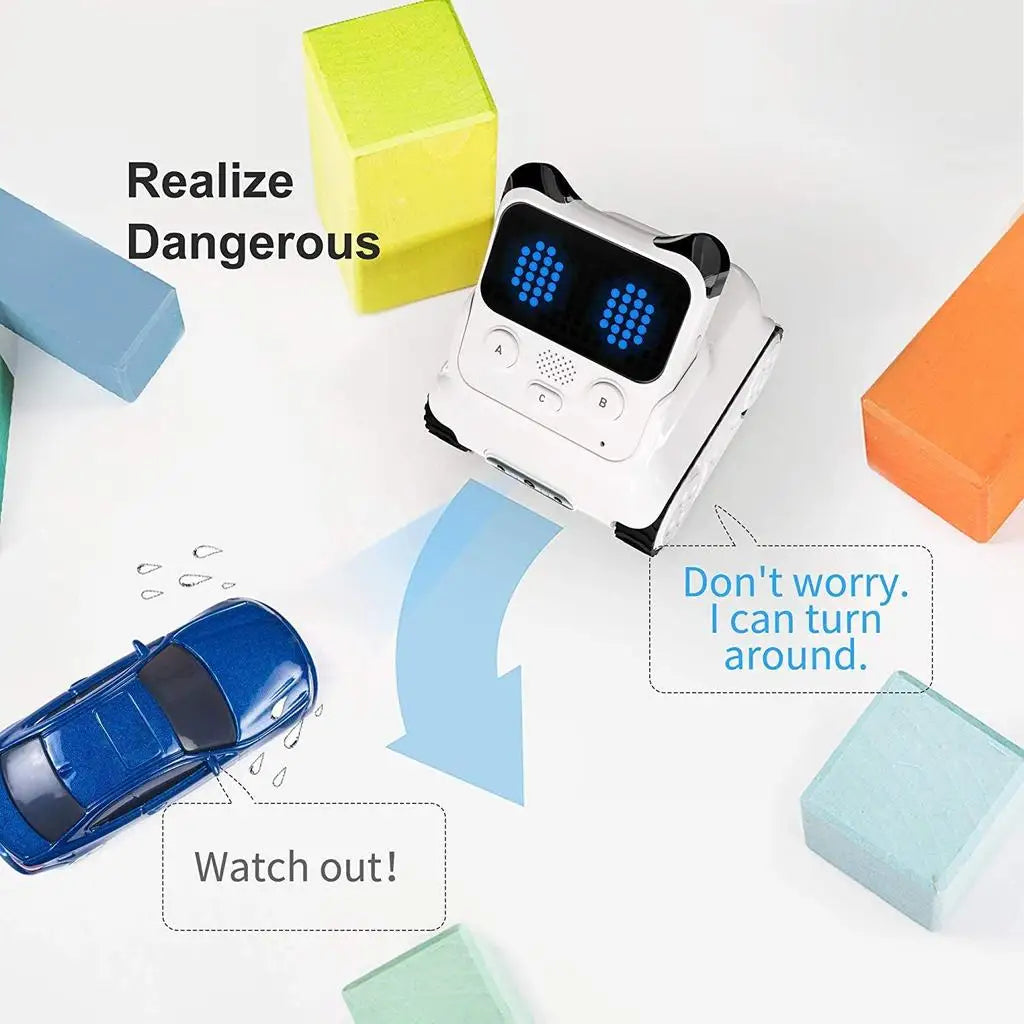 AI-sensor educational robot pet with obstacle detection