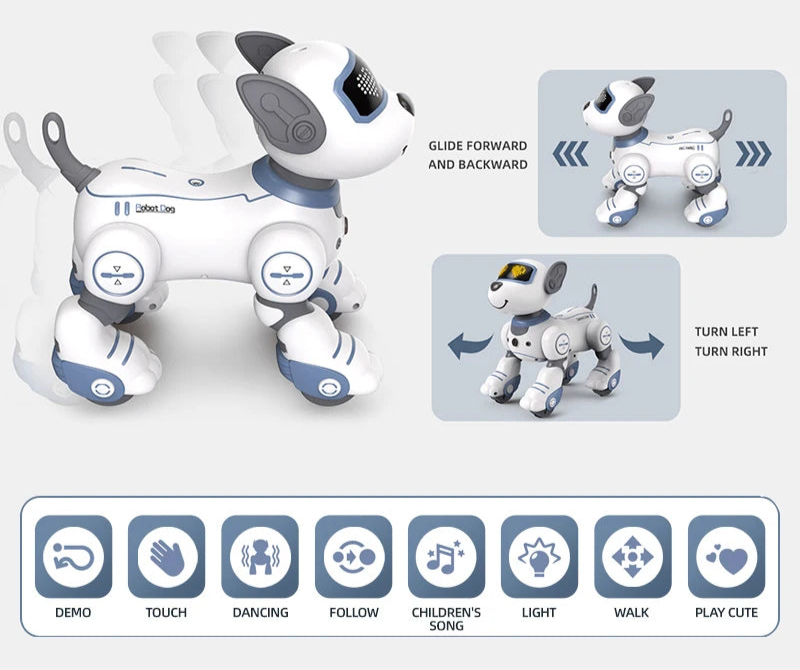 Programmable AI robot dog toy for early STEM learning in children