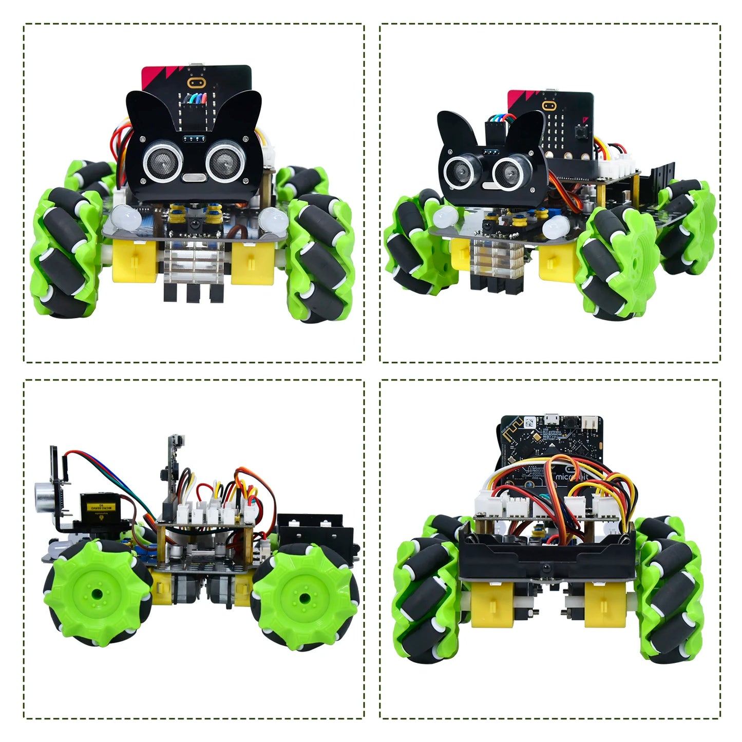Micro:bit Python robot car with music buzzer and LED lights for interactive learning