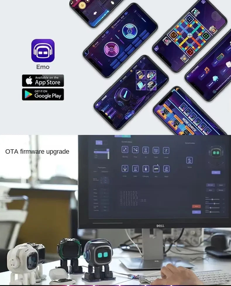 Portable AI EMO robot with built-in battery and intelligent features