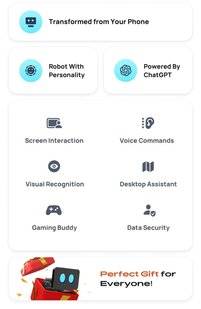 LOOI: Smart ChatGPT Phone Robot + Wireless Charger