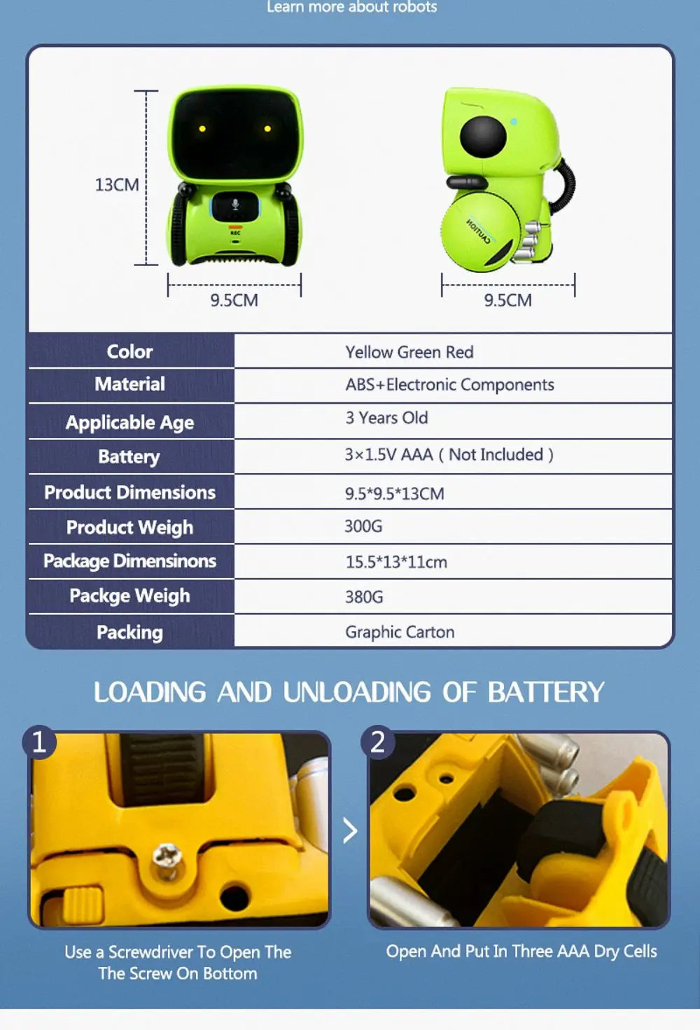 Interactive AI Smart Robot Toy with Voice & Touch Control for Kids