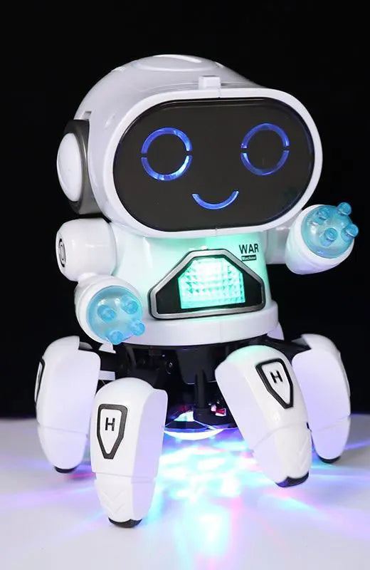 AI smart dancing robot toy with colourful lights and music