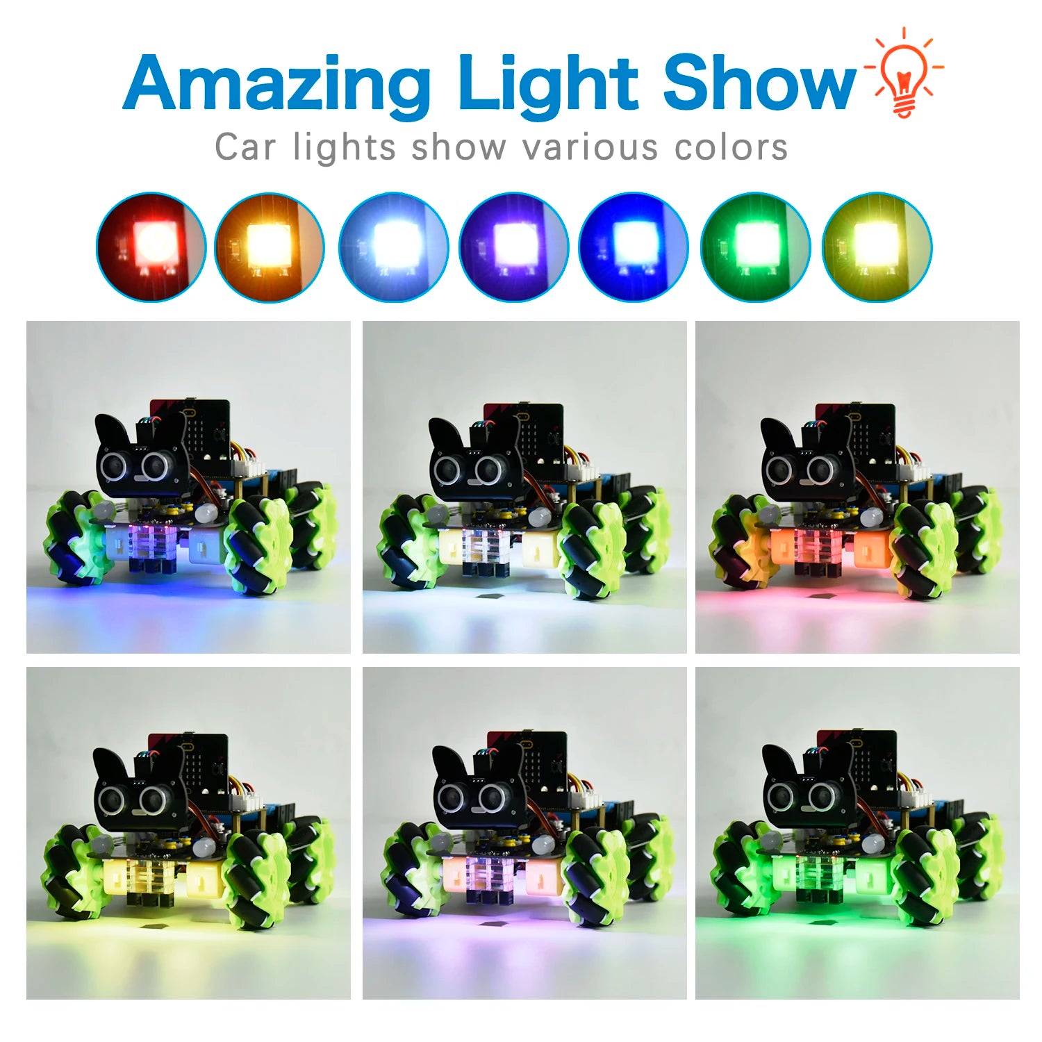 Keyestudio Python programmable robot car with Mecanum wheels for Micro:bit projects
