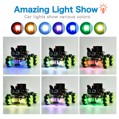 Keyestudio Python programmable robot car with Mecanum wheels for Micro:bit projects