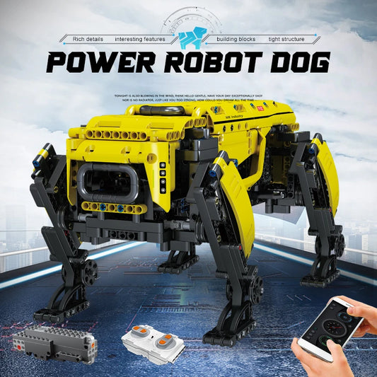 RC motorized AlphaDog robot building blocks toy for kids
