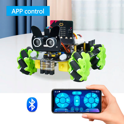 Smart STEM robotics kit Python Micro:bit Mecanum 4WD car for programming and education