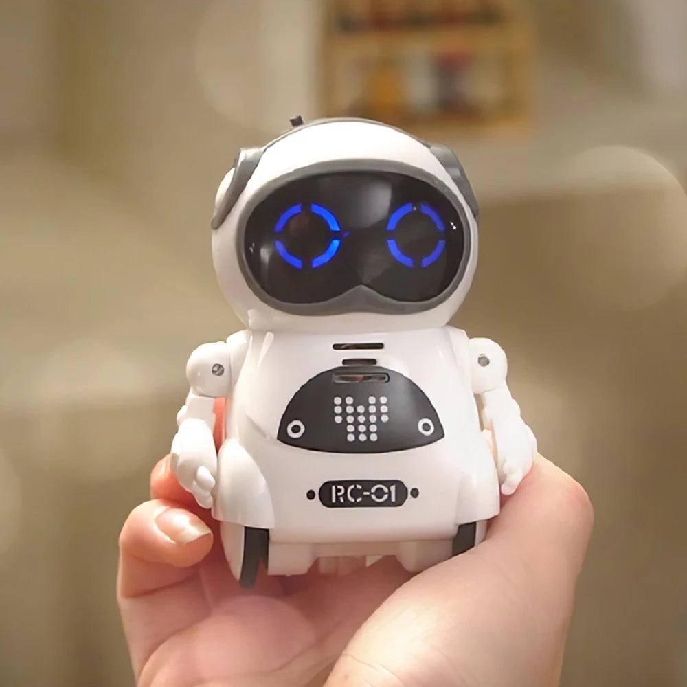 Voice-activated mini robot toy for kids with conversation and repeat mode