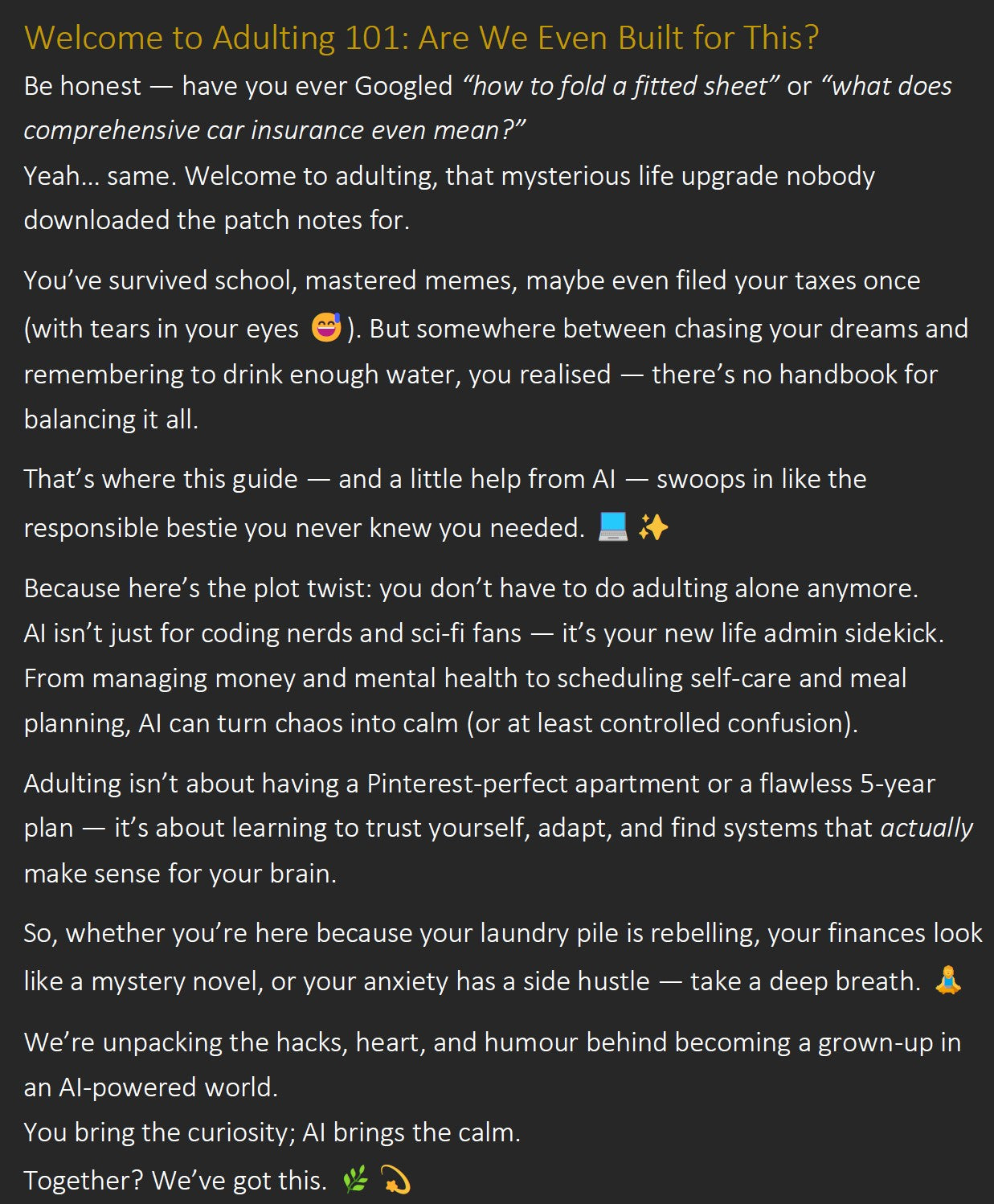 Adulting 101 for Gen Z: How AI Can Help You Thrive, Not Just Survive